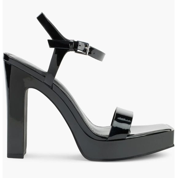 DKNY Maiden Ankle Strap Platform Sandal Heels Block Heel NEW Size 9.5 Block Toe - Picture 2 of 10